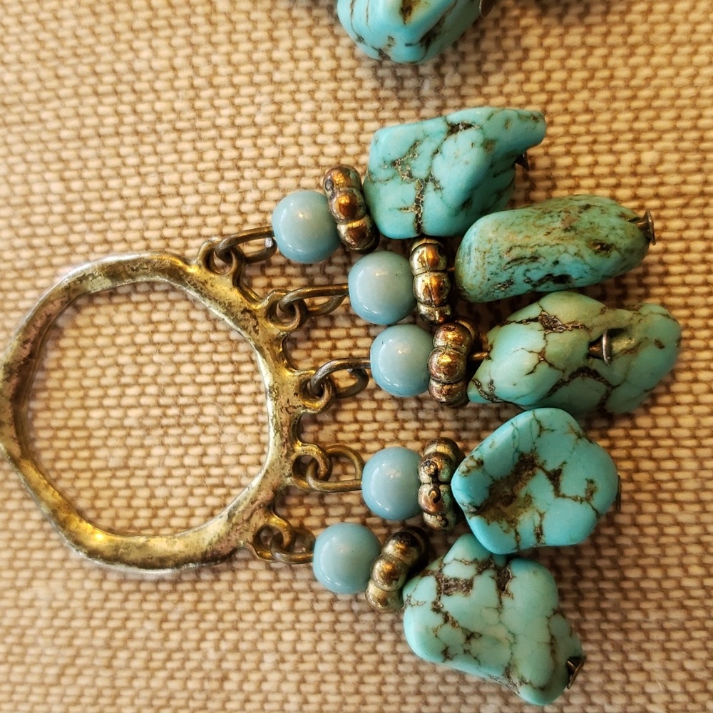 Turquoise dangle earrings - Picture 2 of 5